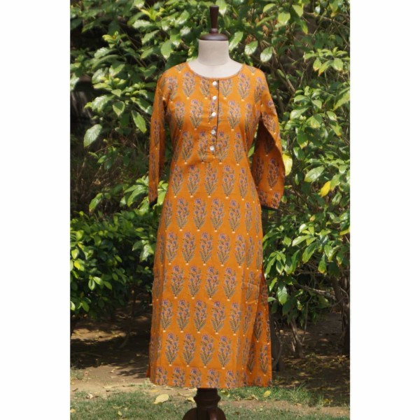 Image for Staight Fit Kurta Brown Kurta Front 1