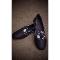 Image for Ks06 Brown Leather Printed Shoes 2