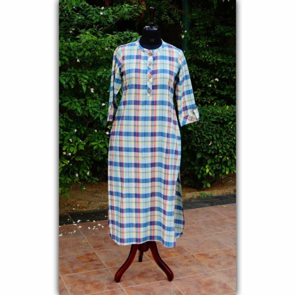 Image for Ws266 Madras Checks Straight Fit Front 2
