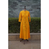 Image for Ws 271 Solid Yellow Kurta Front