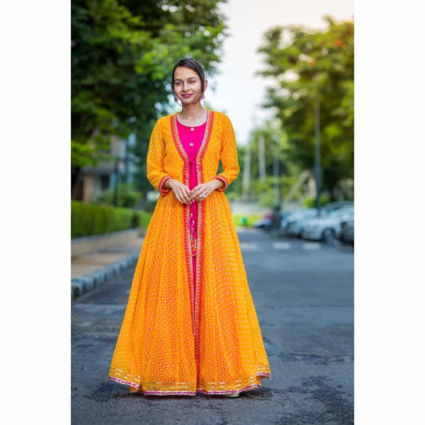Image for Ws 299 Lehriya Double Layer Dress