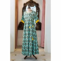 Image for Wa250a Turquoise Block Printed Dress Side