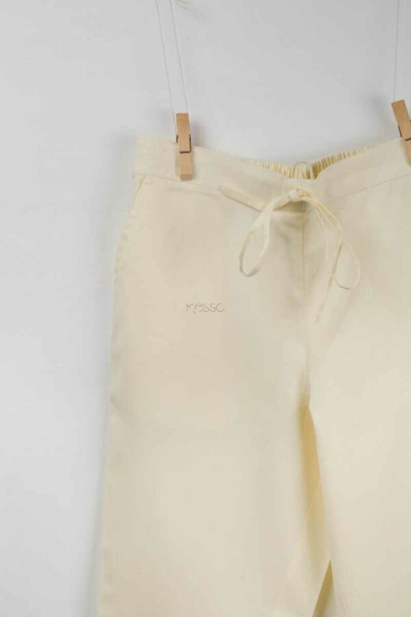 Image for Kessa Wsp01 Cotton Pants With Pocket Cream Front New