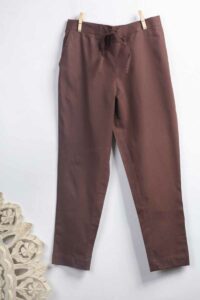 Image for Kessa Wsp01 Cotton Pants With Pocket D Brown Front New