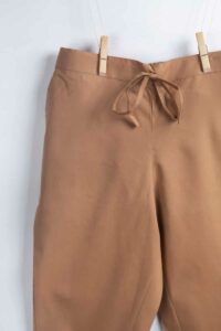 Image for Kessa Wsp01 Cotton Pants With Pocket Dark Beige Closeup 2 New