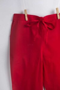 Image for Kessa Wsp01 Cotton Pants With Pocket Red Closeup 2 New