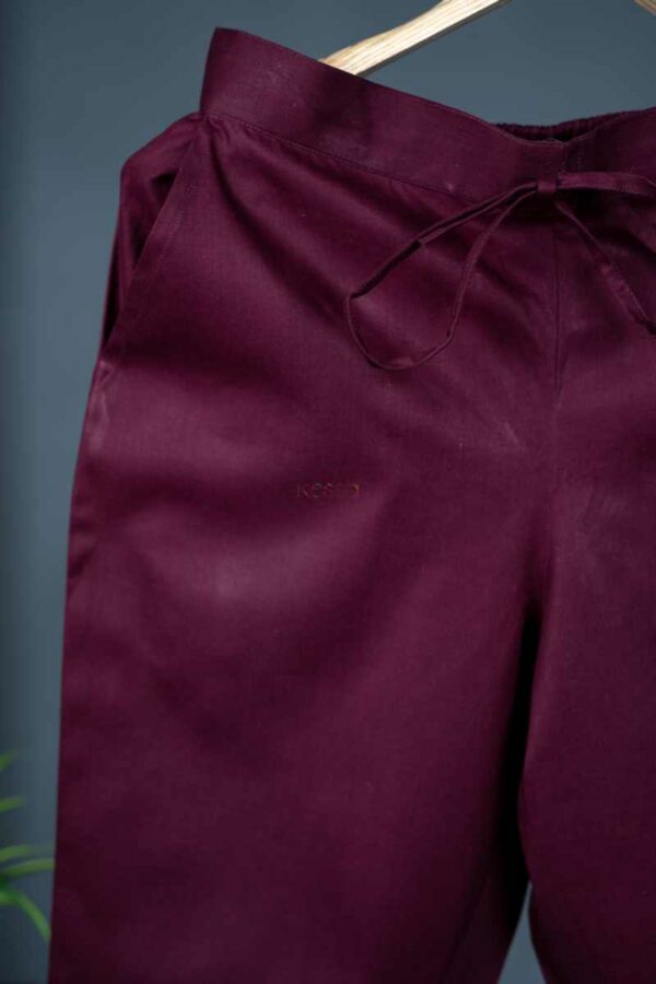 Image for Kessa Wsp01 Cotton Pants With Pocket Wine Front