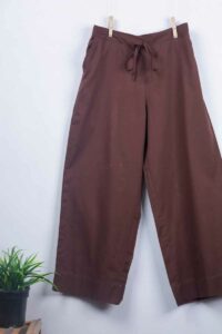 Image for Kessa Wsp02 Cotton Palazzo With Pocket D Brown Front New