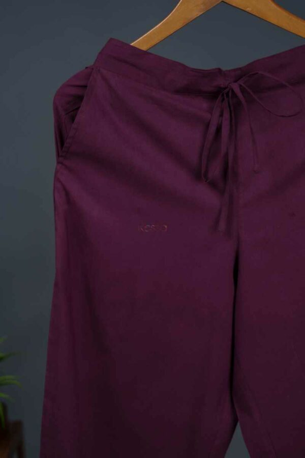 Image for Kessa Wsp02 Cotton Palazzo With Pocket Wine Front