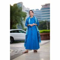 Image for Ws271b Solid Blue Kurta Featured