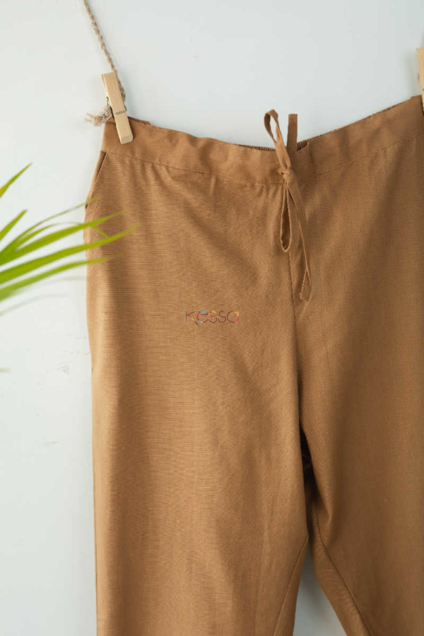 Image for Wsp01 Pants With Pocket Elasticated Waist Brown Closeup