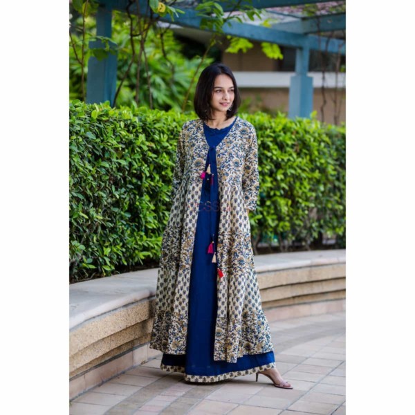 Image for Kessa Sr39 Indigo Kalamkari Dress Featured