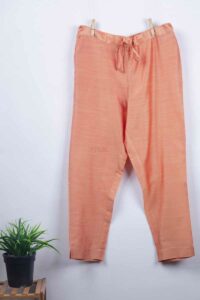Image for Kessa Ws207p Cotton Silk Pants With Pocket Carrot Orange Featured New