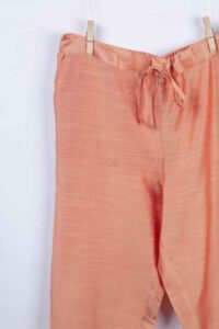 Image for Kessa Ws207p Cotton Silk Pants With Pocket Carrot Orange Front New