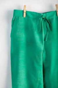 Image for Kessa Ws207p Cotton Silk Pants With Pocket Green Front New