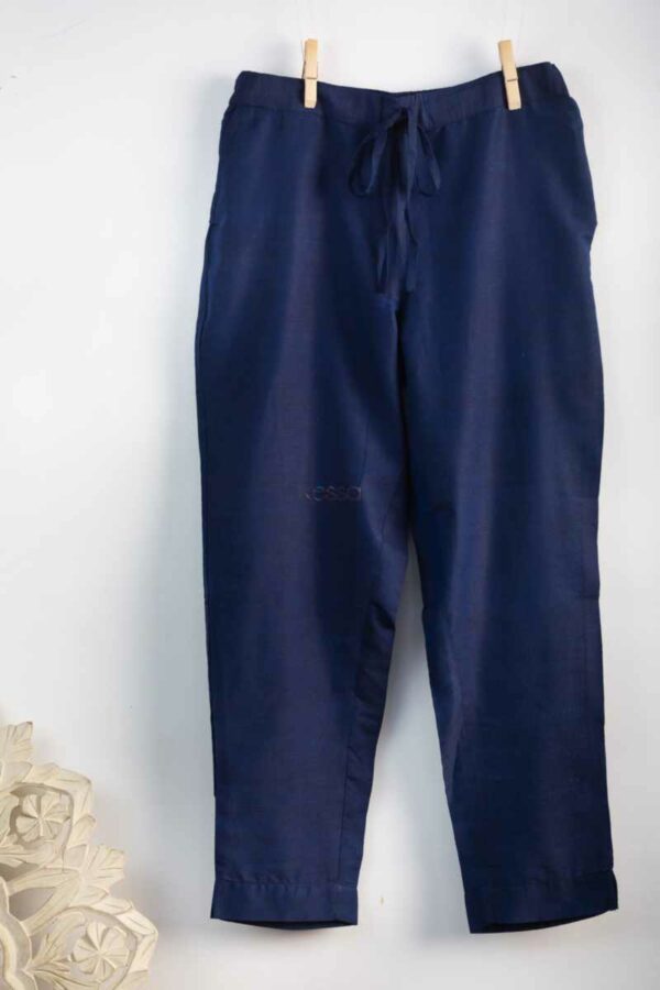 Image for Kessa Ws207p Cotton Silk Pants With Pocket Indigo Side New