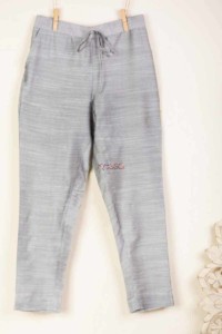 Image for Kessa Ws207p Cotton Silk Pants With Pocket Light Grey Sitting