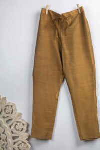 Image for Kessa Ws207p Cotton Silk Pants With Pocket Mehndi Green Front Latest