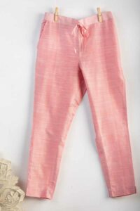Image for Kessa Ws207p Cotton Silk Pants With Pocket Peach Closeup 2 Newest