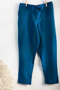 Image for Kessa Ws207p Cotton Silk Pants With Pocket Peacock Blue Featured New