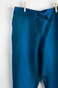 Image for Kessa Ws207p Cotton Silk Pants With Pocket Peacock Blue Front New