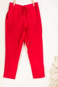 Image for Kessa Ws207p Cotton Silk Pants With Pocket R. Ribbon Closeup 2