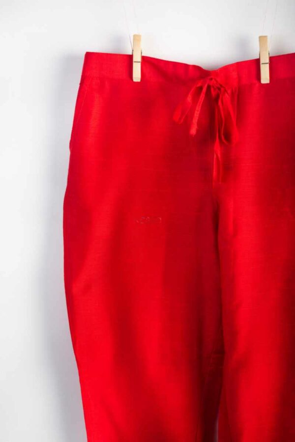 Image for Kessa Ws207p Cotton Silk Pants With Pocket Red Sitting New