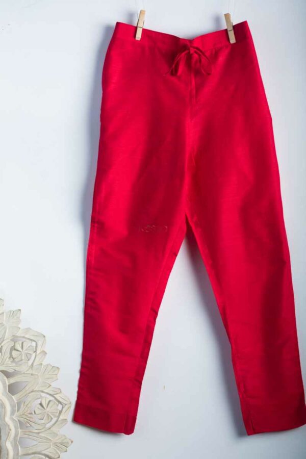 Image for Kessa Ws207p Cotton Silk Pants With Pocket T Red Featured New