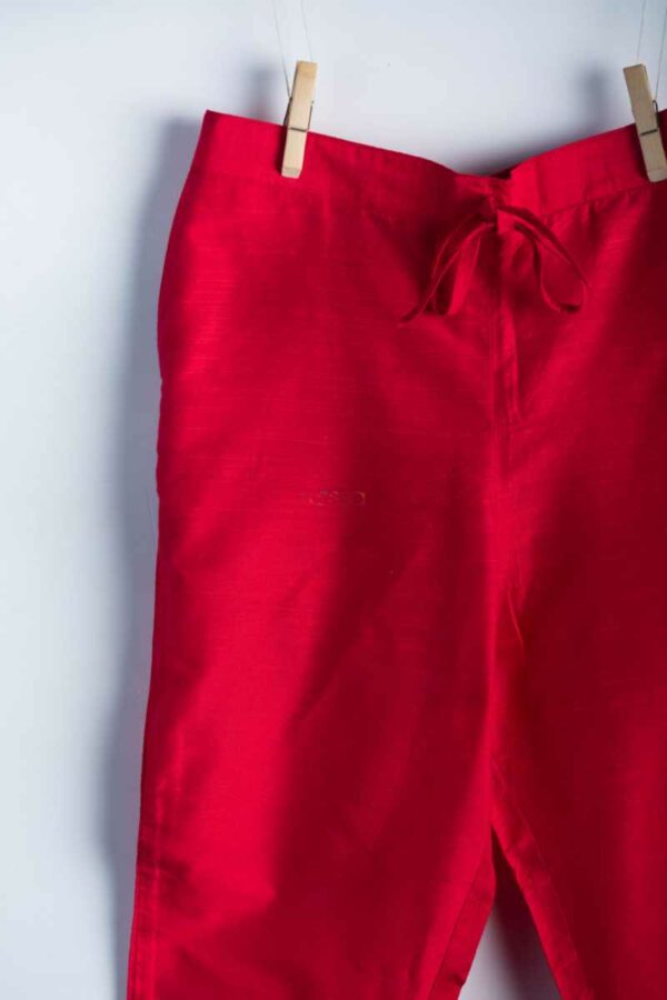Image for Kessa Ws207p Cotton Silk Pants With Pocket T Red Front New