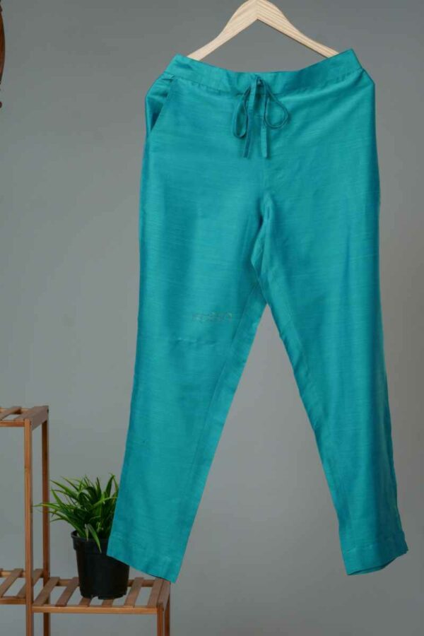 Image for Kessa Ws207p Cotton Silk Pants With Pocket Turquoise Featured Newest