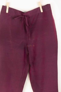 Image for Kessa Ws207p Cotton Silk Pants With Pocket Wine Closeup