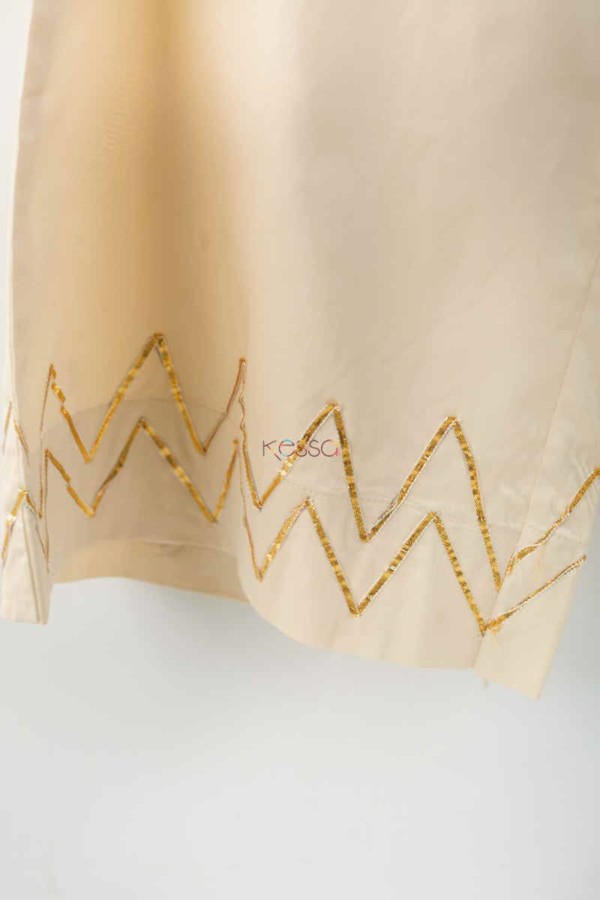 Image for Kessa Wsp05 Cotton Satin Palazzo Pocket Elasticated Waist 1 Cream Bottom