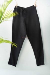 Image for Ws207p Cotton Silk Pants Pocket Elasticated Waist Black Featured