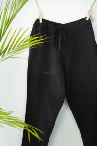 Image for Ws207p Cotton Silk Pants Pocket Elasticated Waist Black Look