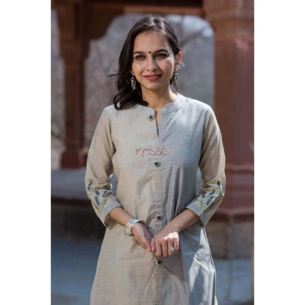 Image for A Line Chanderi Kurta With Embroidery Featured