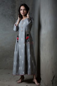 Image for Ikat Grey Dress Features