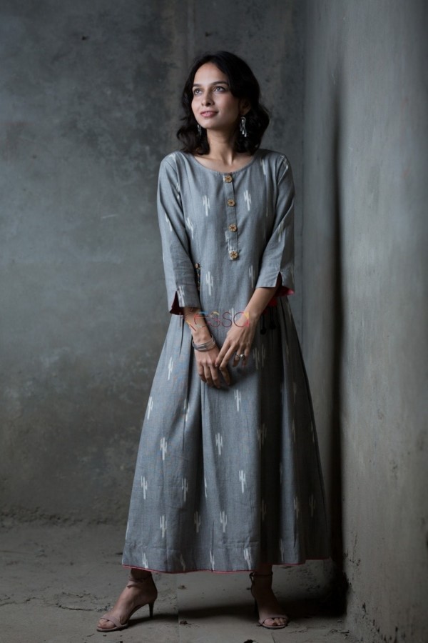 Image for Ikat Grey Dressfront