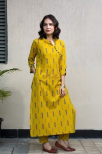 Image for Ws380 Mustard Kurta With Pant Featured