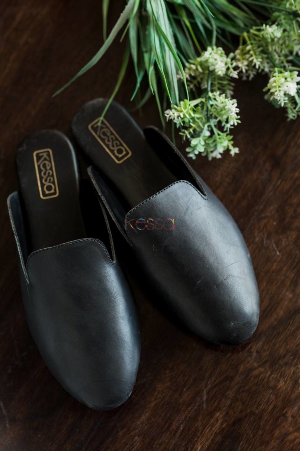 Image for Leather Black Mules