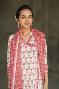 Image for White Angrakha Kurta With Mulmul Dupatta Featured