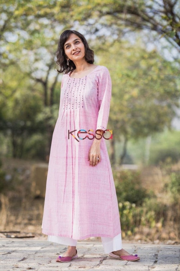 Image for Dusty Rose Pink A Line Kurta