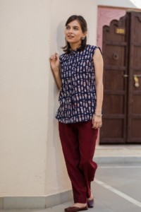 Image for Indigo Top With Maroon Pants Side