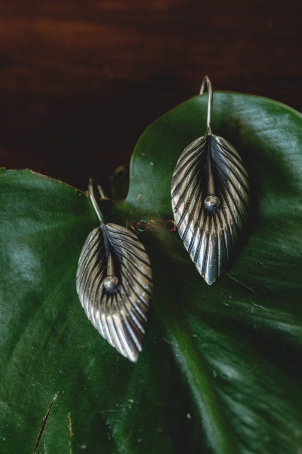 Image for Kessa Kusum Kt47 Anthurium Silver Earrings