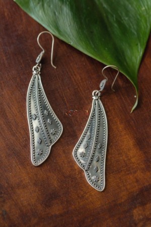 Image for Kessa Kusum Kt50 Tribal Silver Dangle Earrings