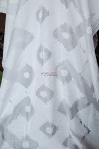 Image for Kudu21 White Chanderi Weave Dupatta Closeup