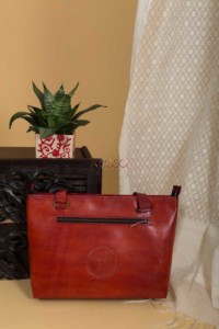 Image for Kessa Kebg03 Camel Leather Handcrafted Handbag Featured