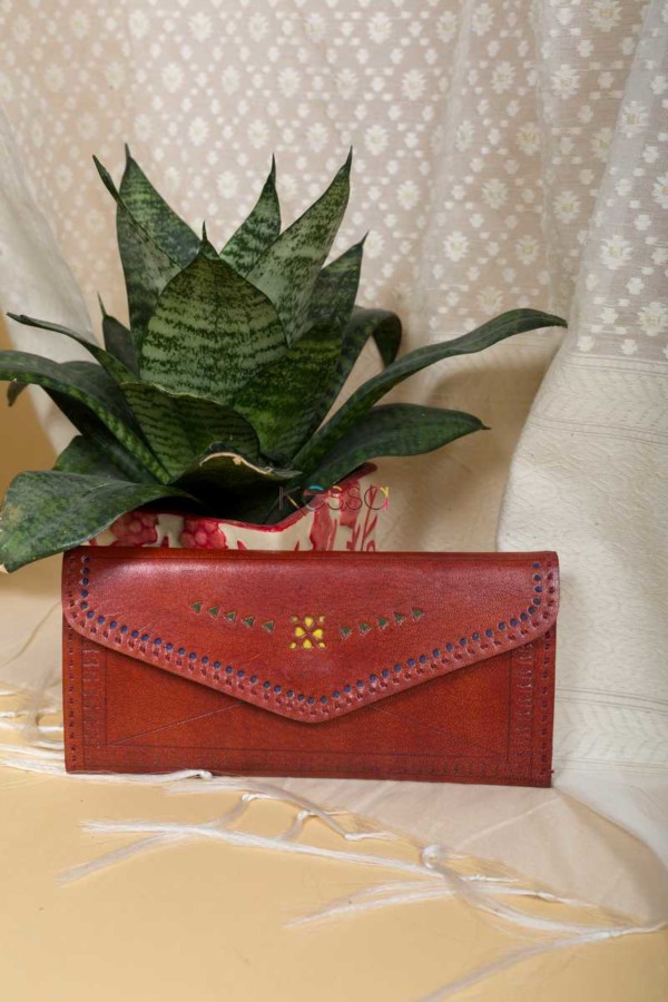 Image for Kessa Kewa01 Brown Camel Leather Handcrafted Wallet Featured