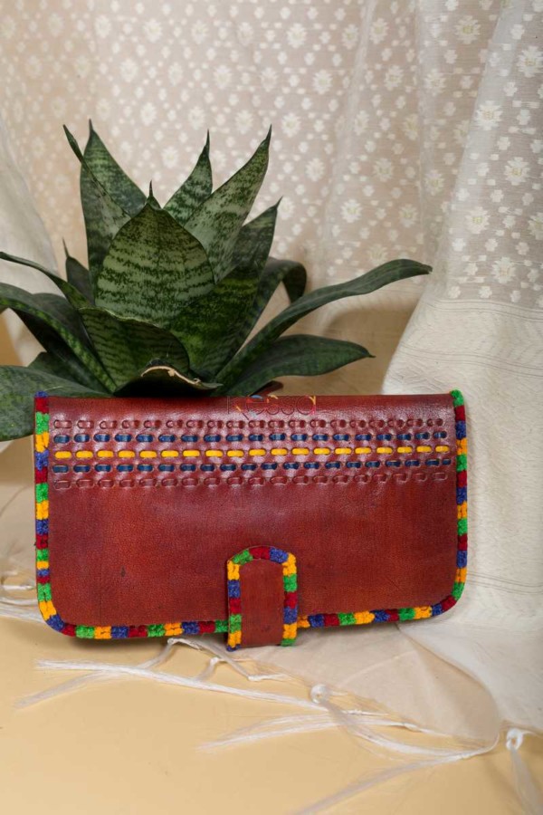 Image for Kessa Kewa03 Buckle Style Camel Leather Handcrafted Wallet Featured