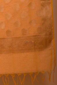 Image for Kessa Kudu52 Orange Gold Banarasi Dupatta Closeup