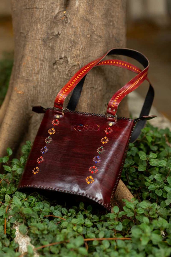 Image for Kessa Kebg05 Leather Multi Color Tote Bag Side